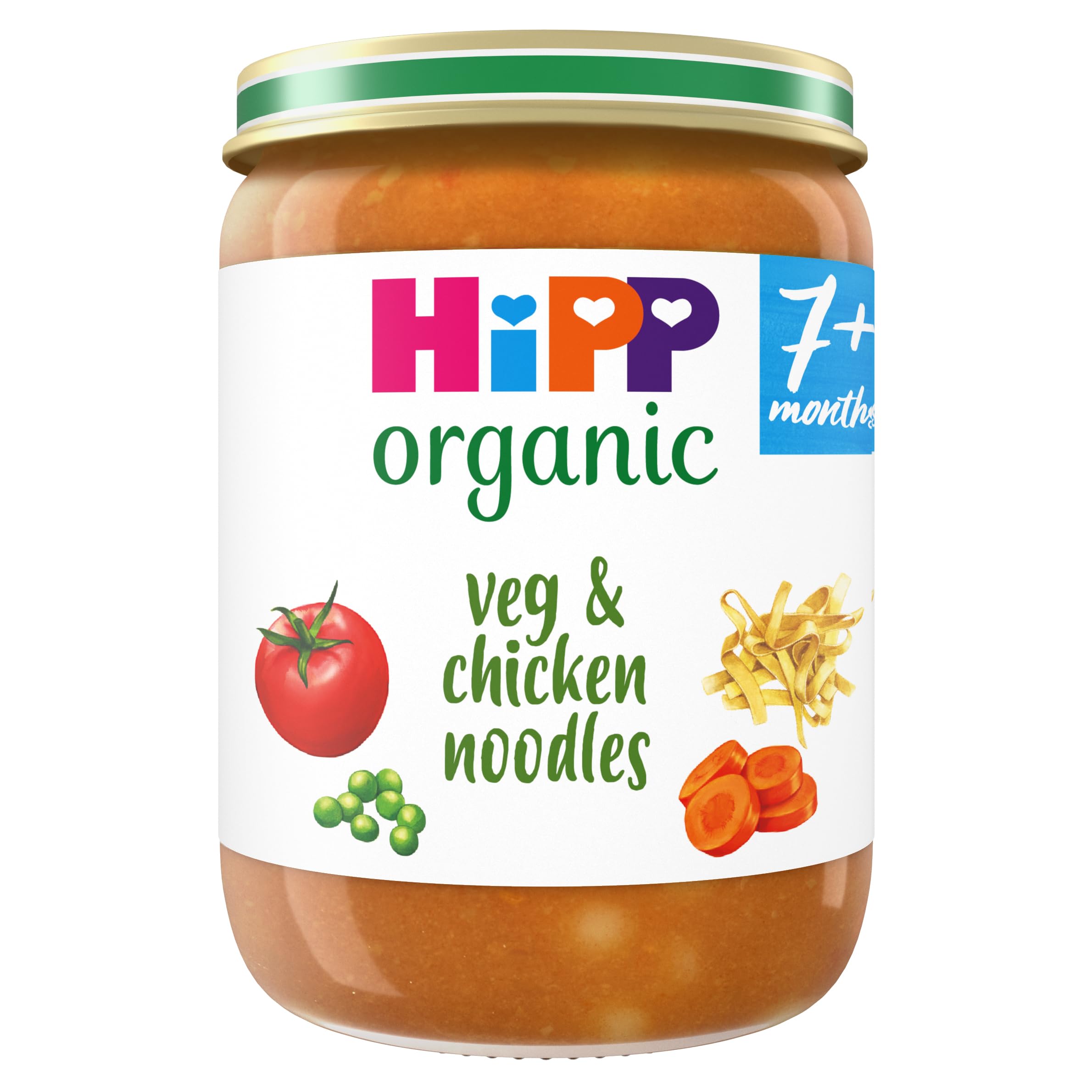 HiPP Organic Veg & Chicken Noodles Baby Food Jar - 7+ Months, 190g (Pack of 6) 1
