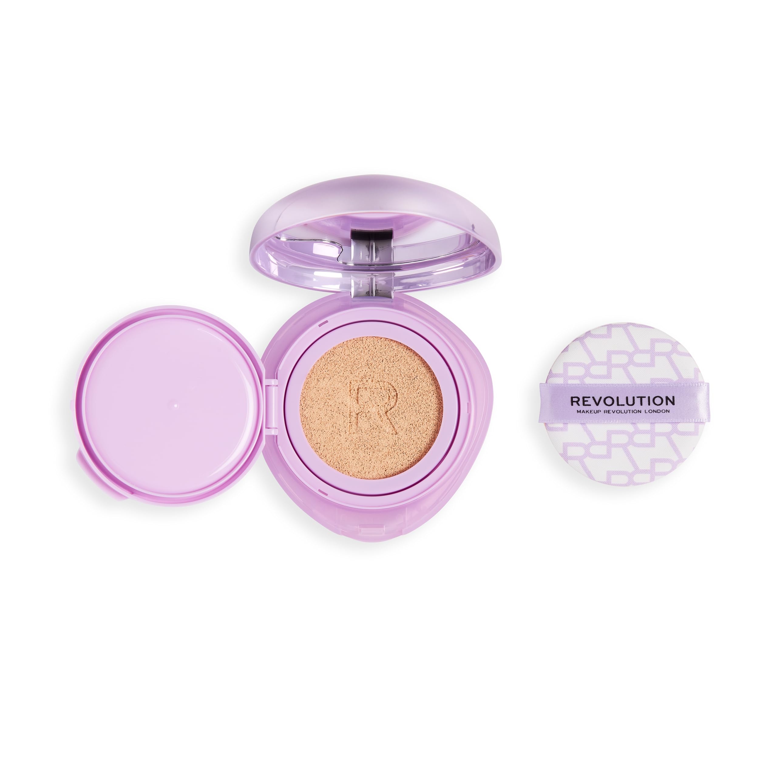 Revolution Beauty London Superdewy Cushion Foundation - Buildable Coverage, Hydrating, Fair Neutral Warm 2