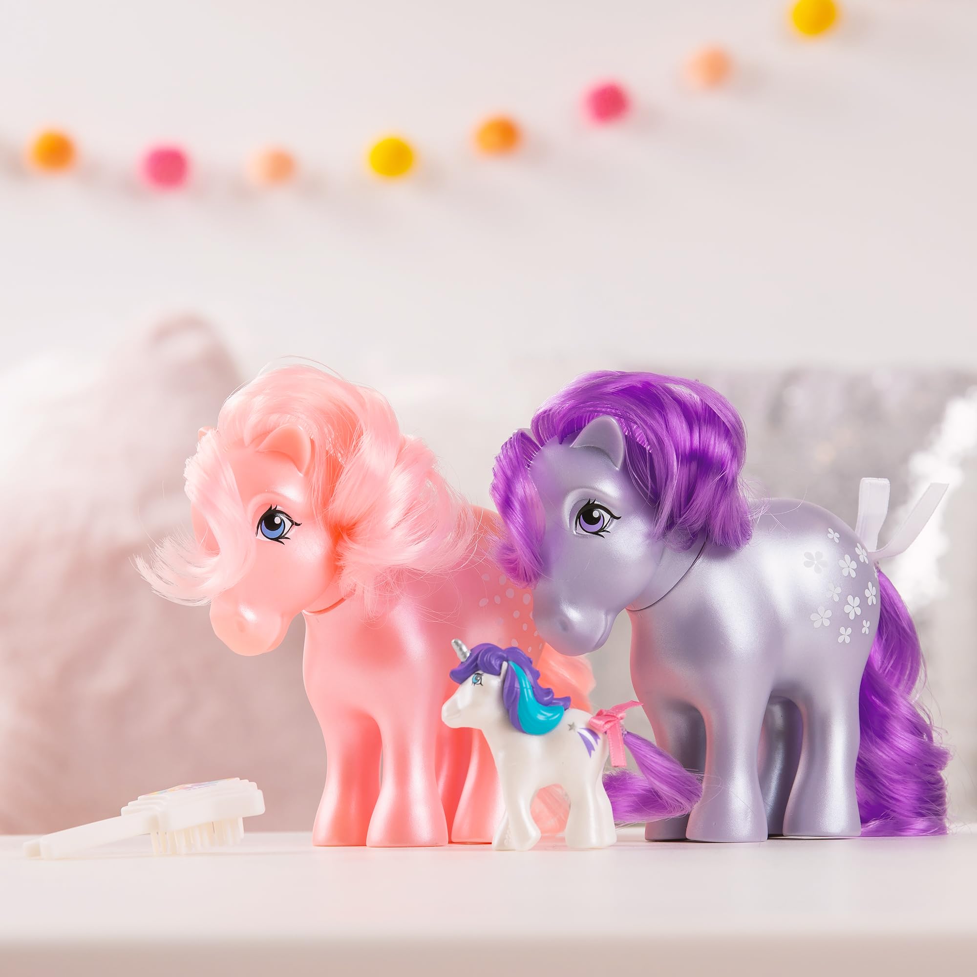 Basic Fun My Little Pony 40th Anniversary Collector Pack | Pearlized Blossom, Cotton Candy & Mini Glory 5