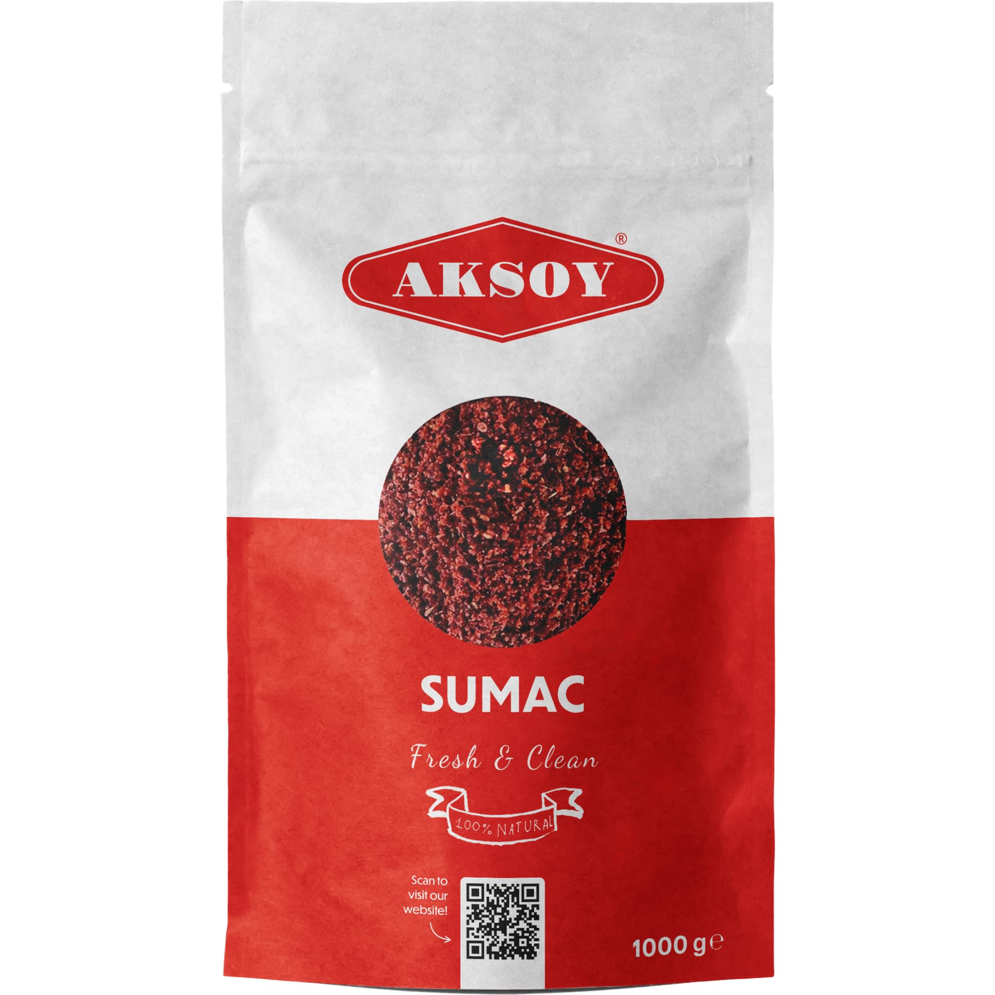 Aksoy Ground Sumac 1KG - Authentic Turkish Spice, Resealable Pouch for Freshness