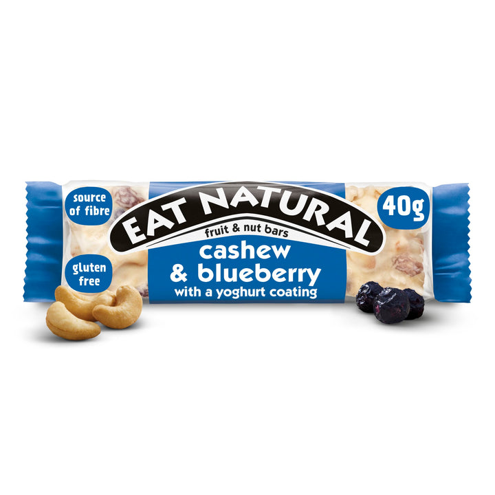 Eat Natural - Cashew & Blueberry with Yoghurt Coating Fruit & Nut Bars (12 x 40g)