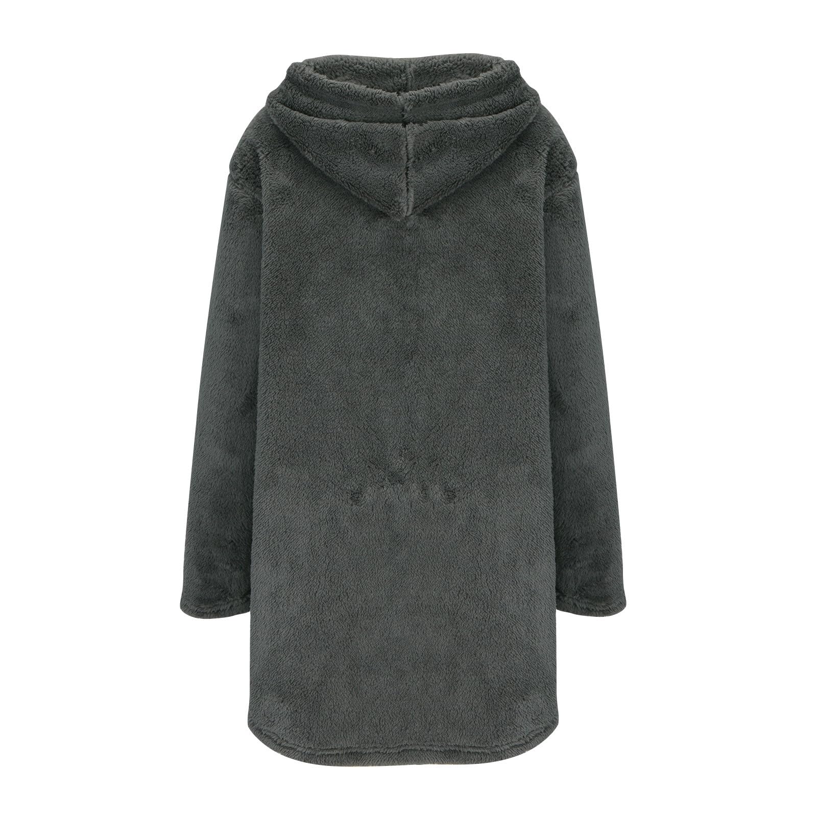 Cheyubny Plus Size Long Winter Coat - Gray | Size L | Model 4x 6
