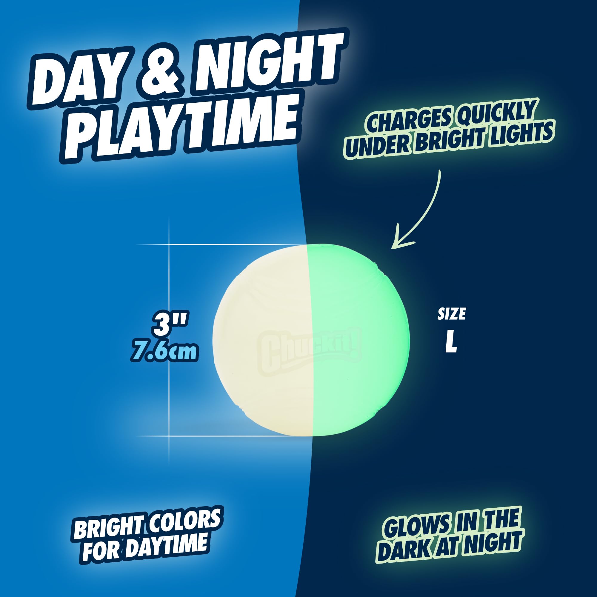 Chuckit! Max Glow Ball - Durable Rubber Fetch Toy | High Visibility | Large Size 5