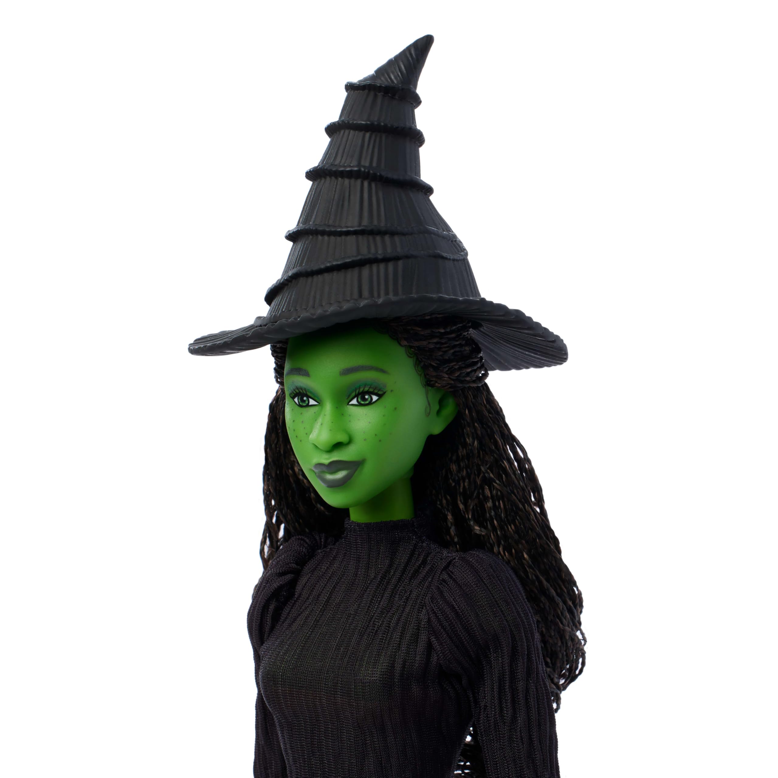 Mattel Wicked Singing Elphaba Fashion Doll & Accessories - Posable Musical Doll with Green Skin, Braided Hair, and Removable Dress
