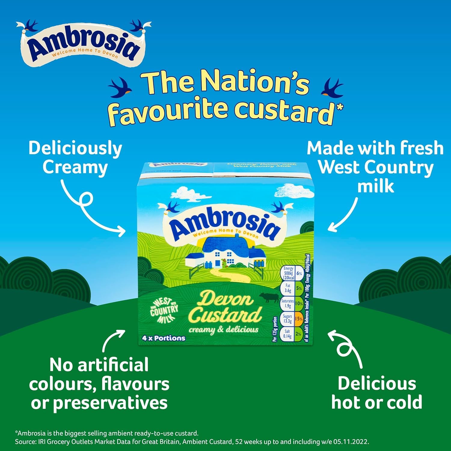 Ambrosia Devon Custard Pots - Original Recipe Creamy Ready-to-Eat Dessert | 12 x 150g Pots 4
