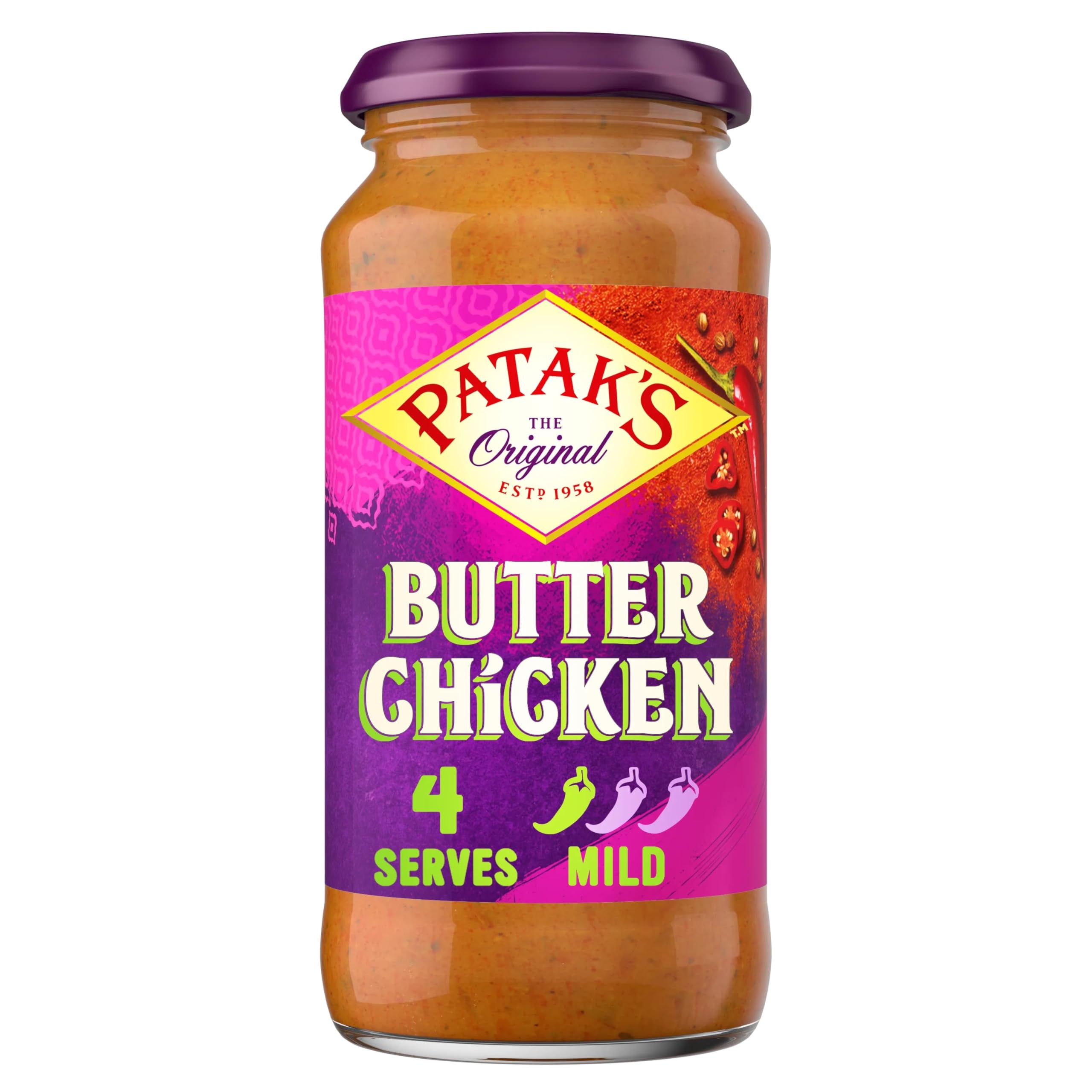 Patak's Butter Chicken Curry Sauce - Mild Spice, Serves 4 | 450g 1