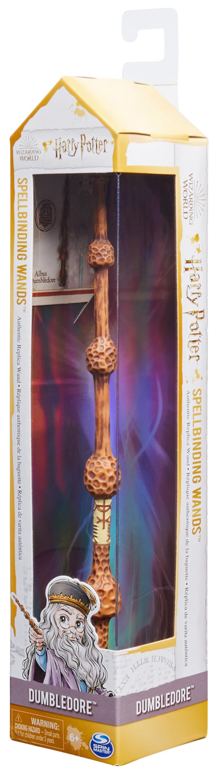 Wizarding World Albus Dumbledore 12-inch Replica Wand with Incendio Spell Card - Harry Potter Role Play Toy for Kids 6+ 4