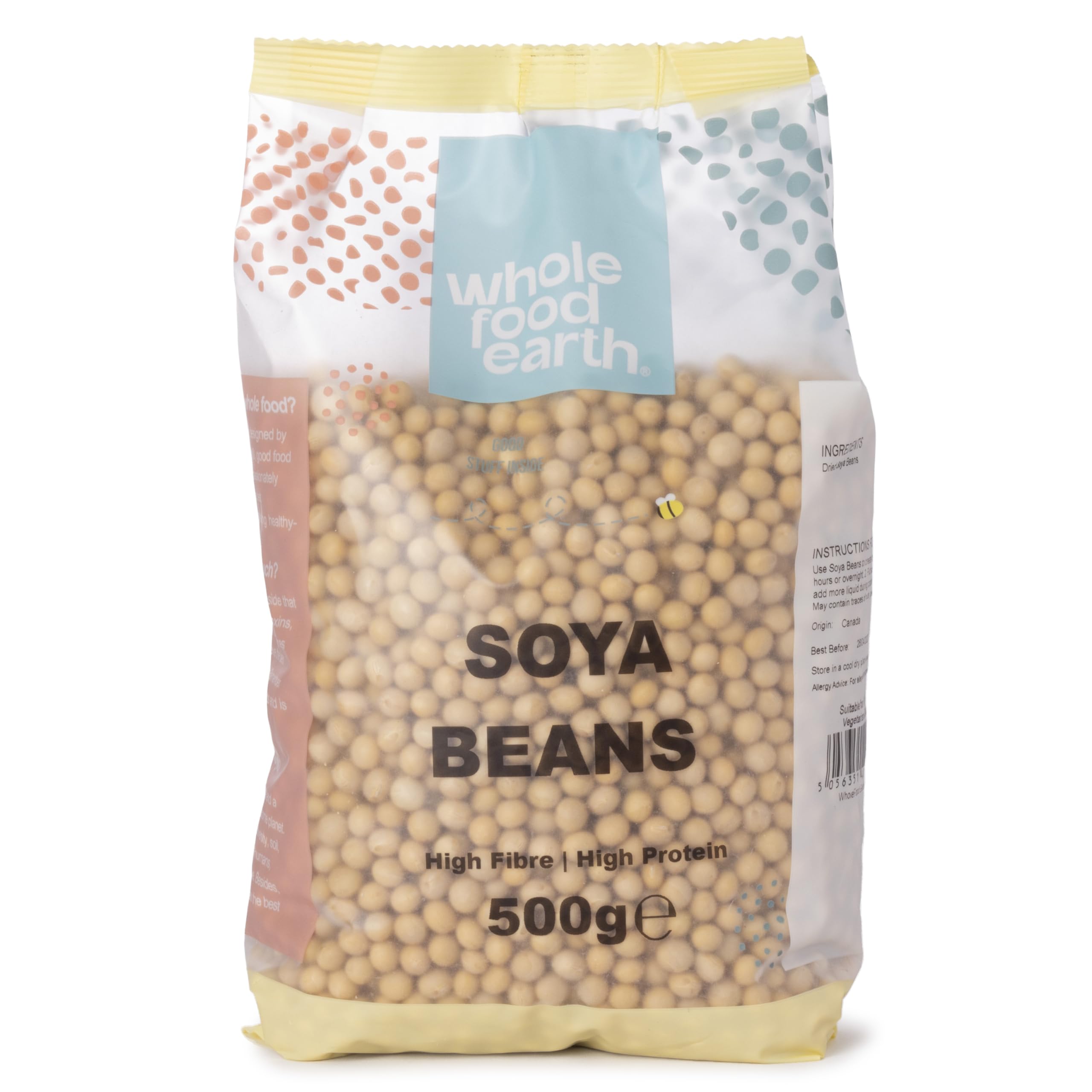Wholefood Earth Soya Beans - High Fibre, Natural, GMO Free | 500g