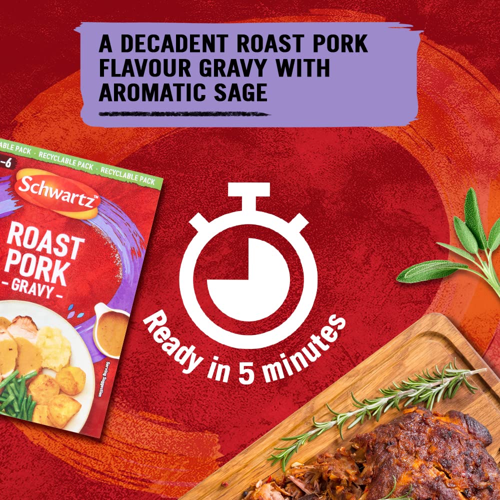 Schwartz Roast Pork Gravy Mix 25g - Pack of 12 | Rich & Smooth Gravy for Roast Dinners