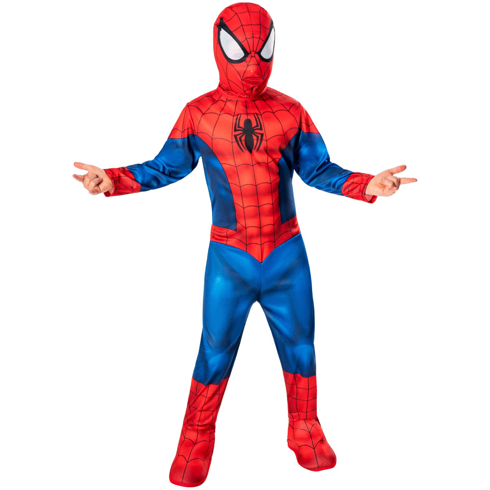 Rubies Official Marvel Spider-Man Classic Child Costume - Size 3-4 Years | Polyester Jumpsuit & Balaclava 1