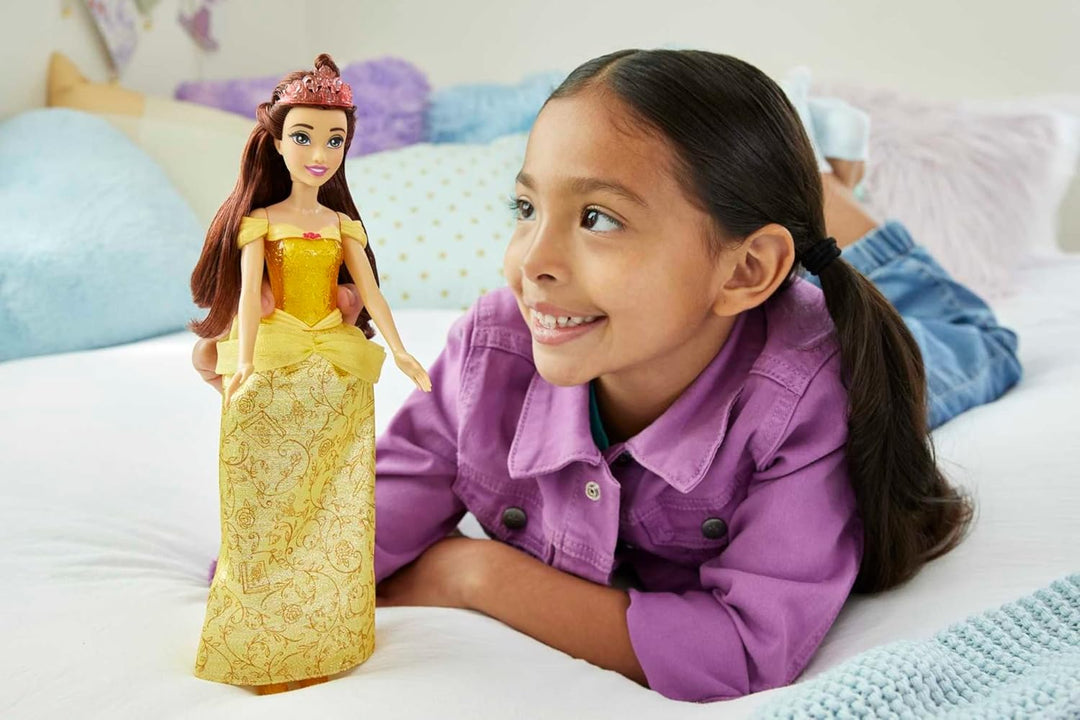Disney Princess Belle Posable Fashion Doll - Sparkling Movie-Inspired Outfit & Accessories
