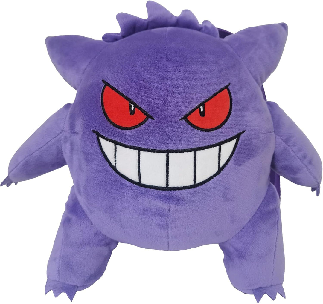 CyP Brands Pokémon Gengar Plush Design Adjustable Backpack for Kids (Unisex)