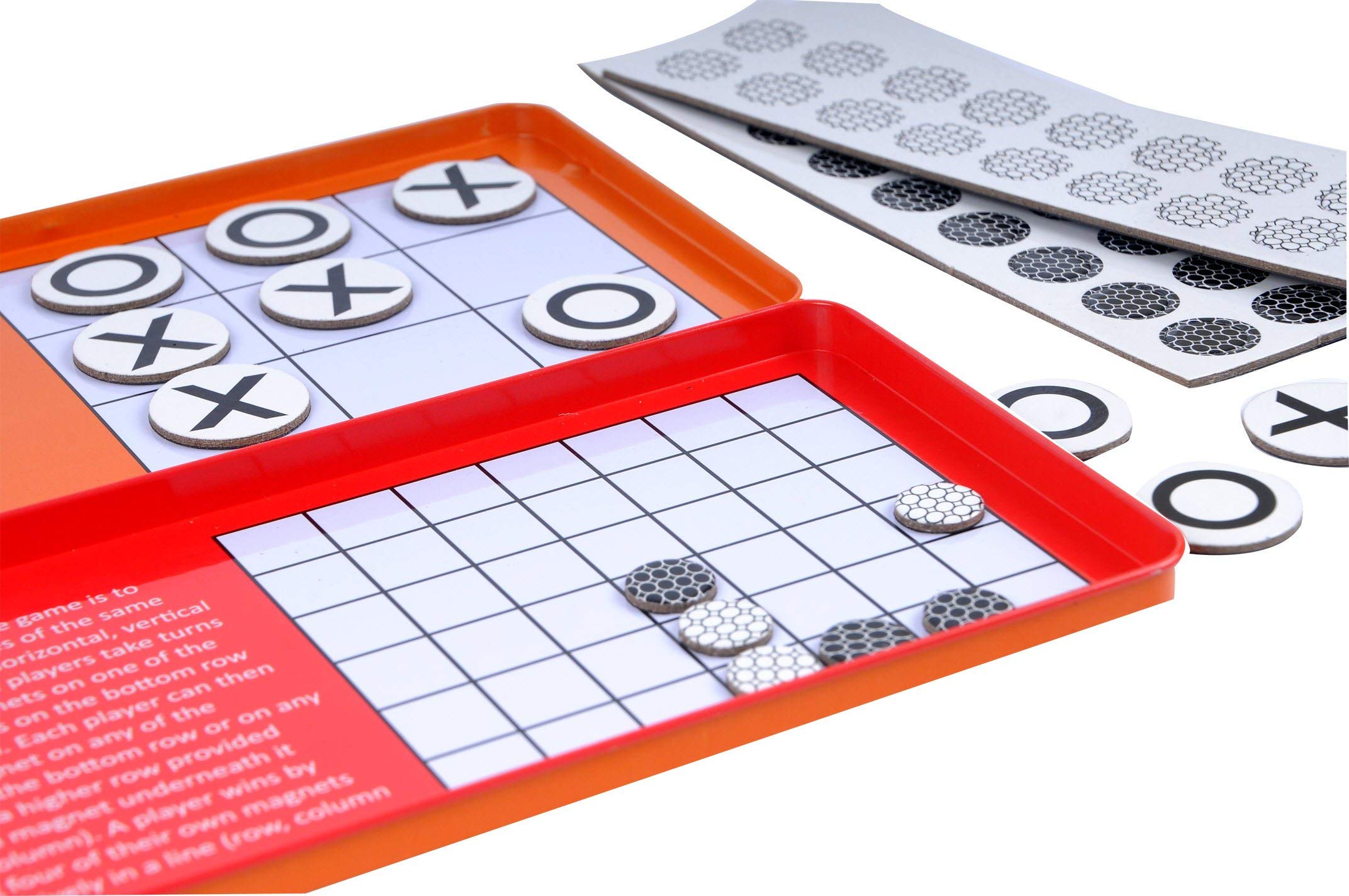 The Purple Cow 4 in A Row & Tic Tac Toe Magnetic Travel Game - Compact, Portable, Family Fun