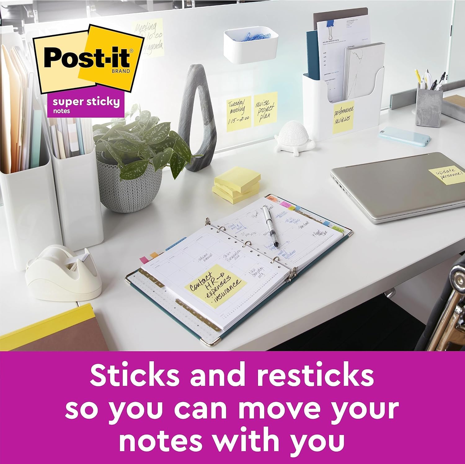 Post-it Super Sticky Notes - 540 Sheets | 76 mm x 76 mm Yellow Square Notes 5