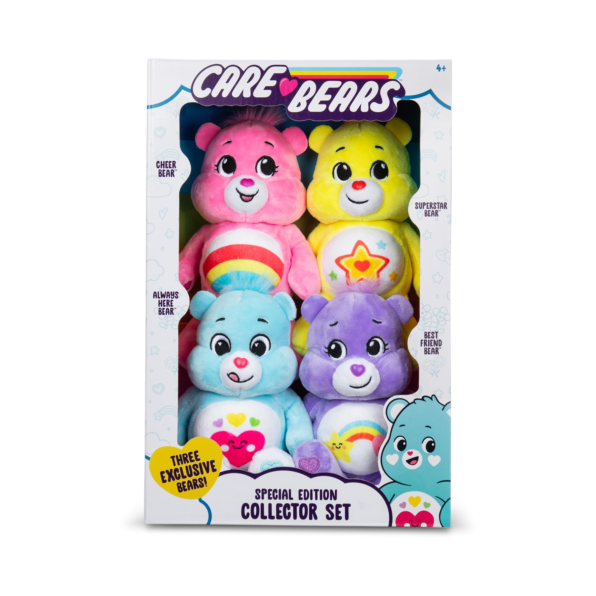 Care Bears Treasure Box - Set of 4 Beanie Plush Toys for Kids & Collectors 4