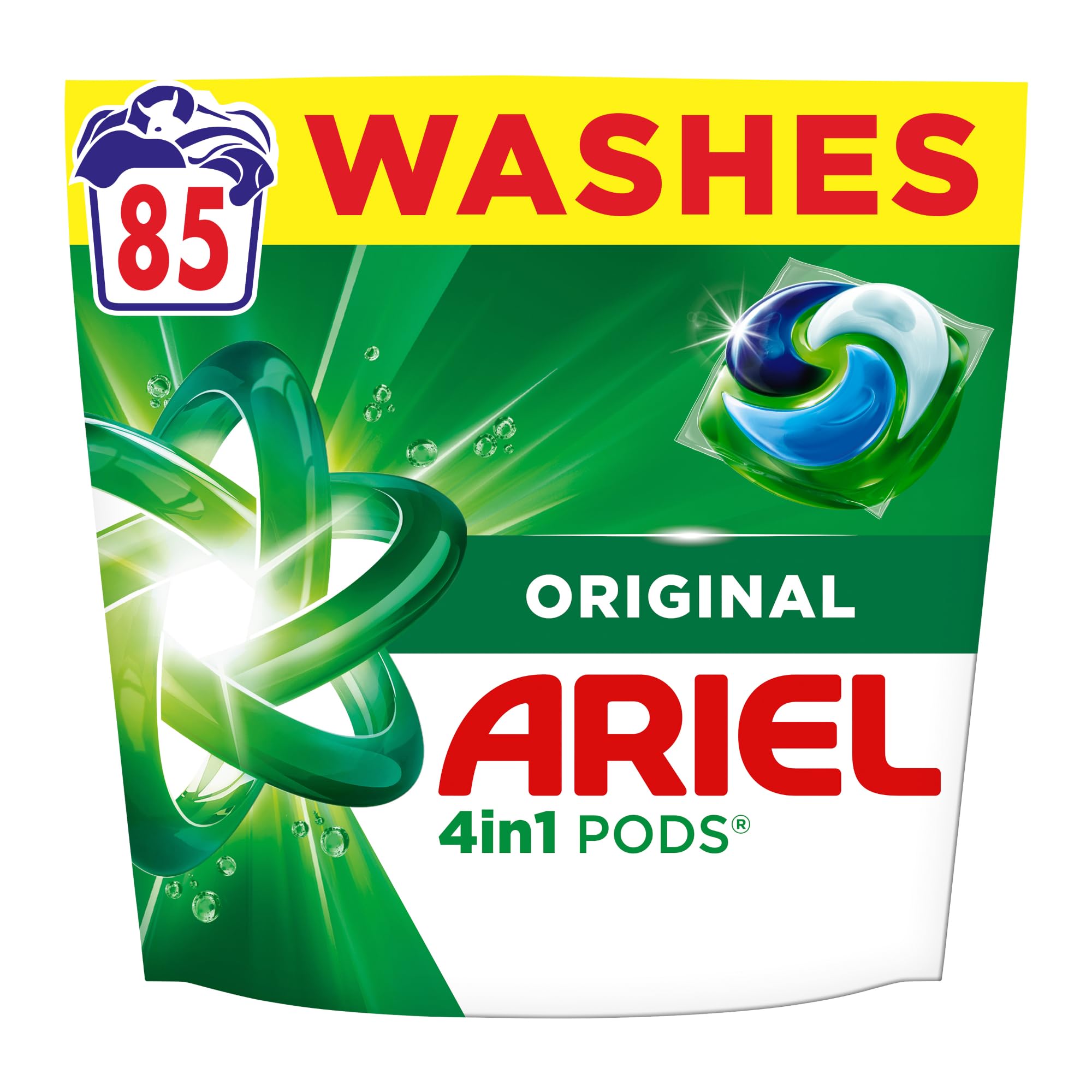 Ariel 4in1 PODS Washing Liquid Laundry Detergent Capsules, Original Scent, 85 Washes