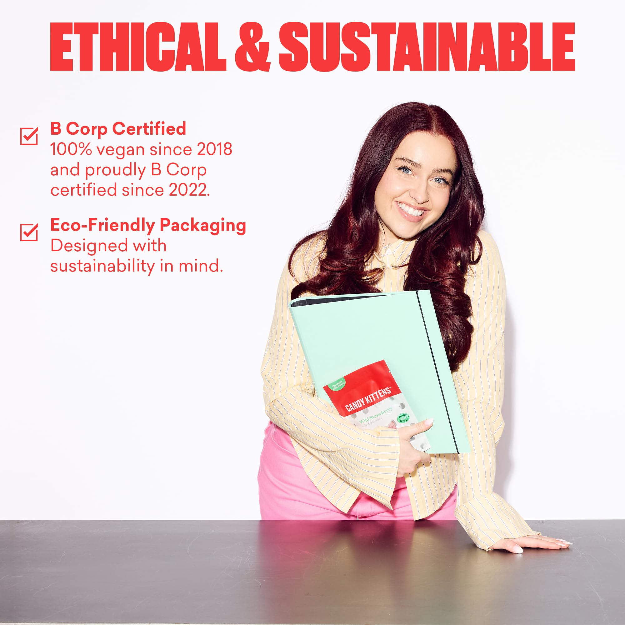 Candy Kittens Wild Strawberry Vegan Chewy Sweets – 54g (Pack of 12) 4