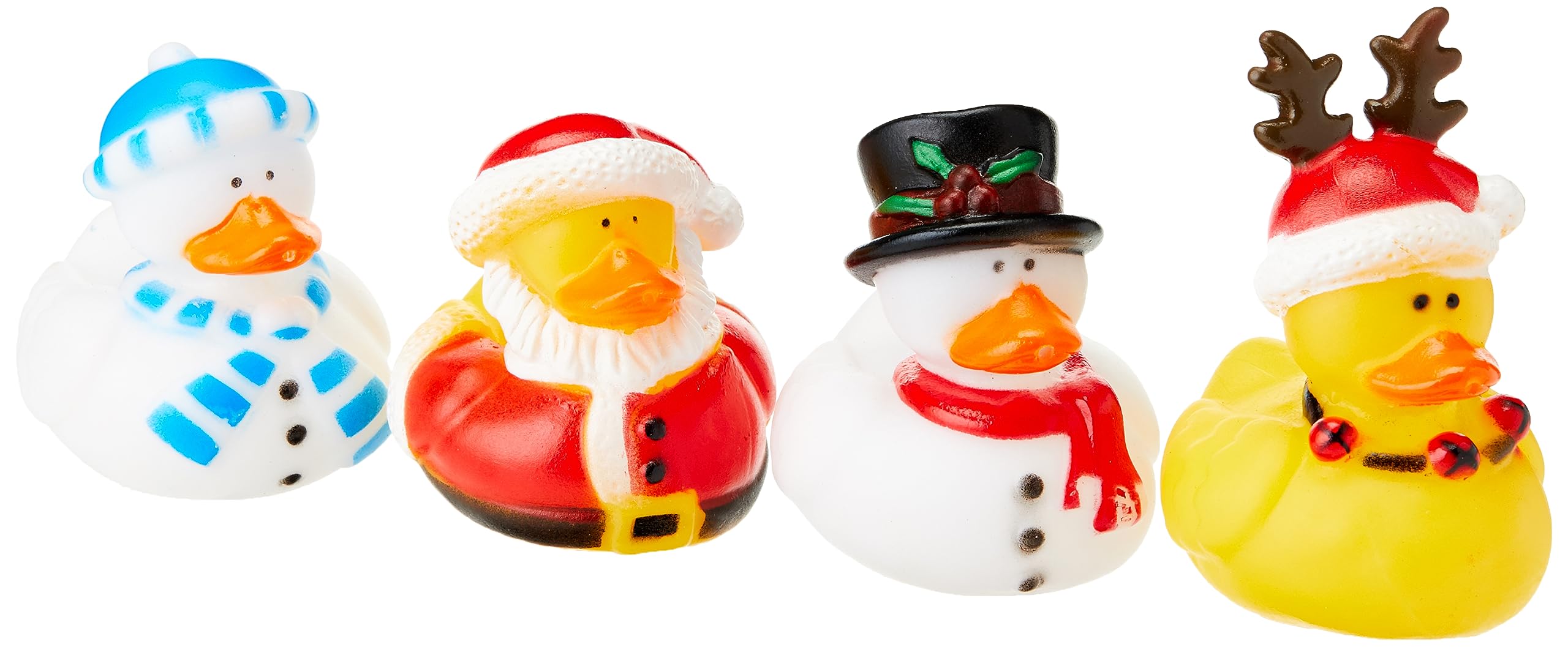 Baker Ross Funky Christmas Ducks - Pack of 4, Festive Bath Toys & Party Bag Fillers 1