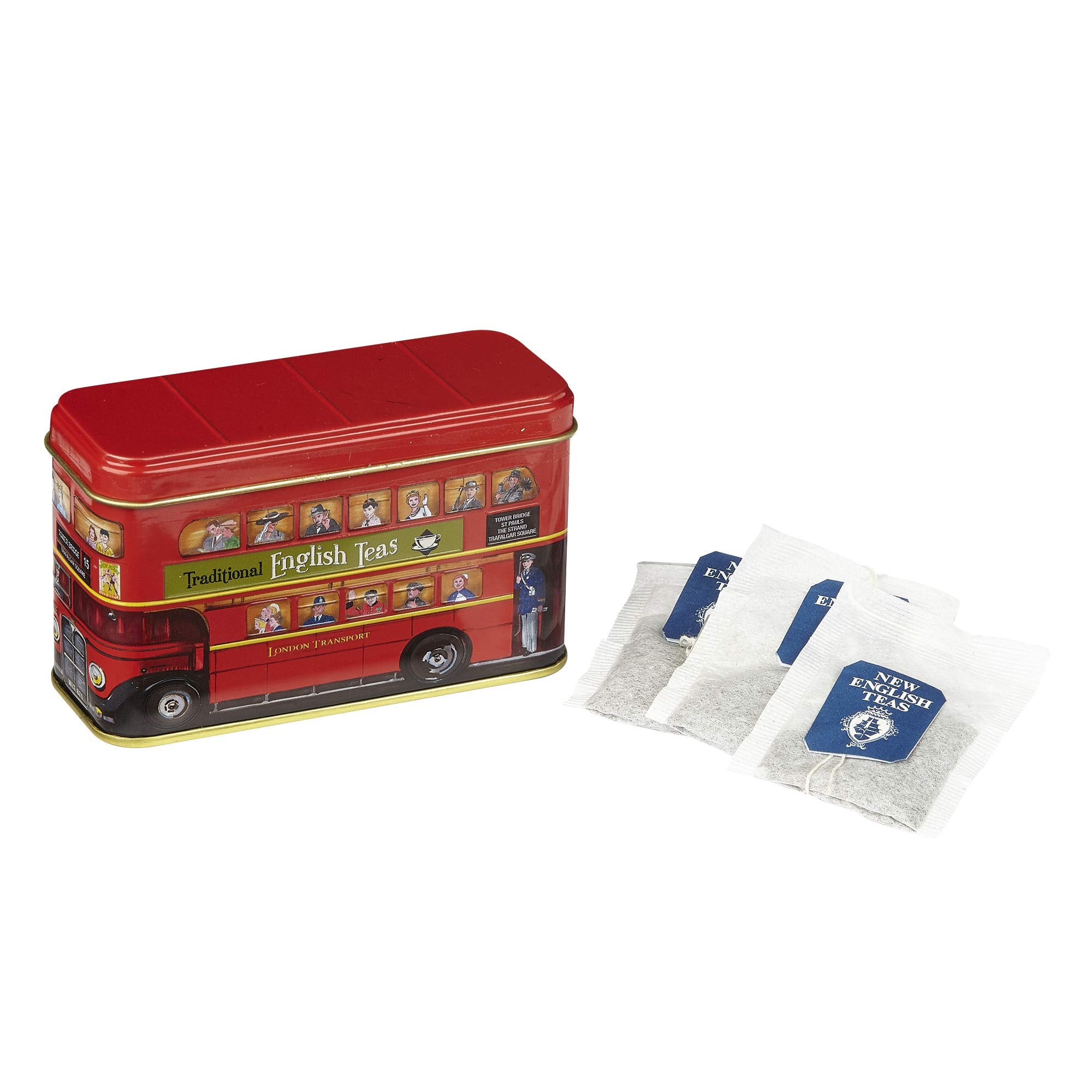 New English Teas London Bus Tea Caddy with 20 English Breakfast Teabags 10