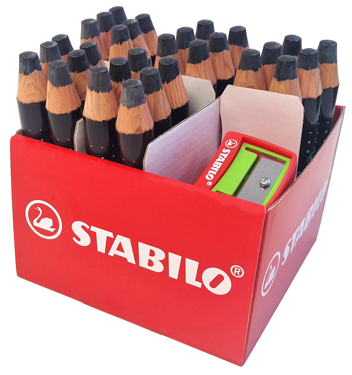 STABILO MARKdry Whiteboard & Flipchart Marker Pencil - 30 Count Classpack | PEFC-Certified Wood