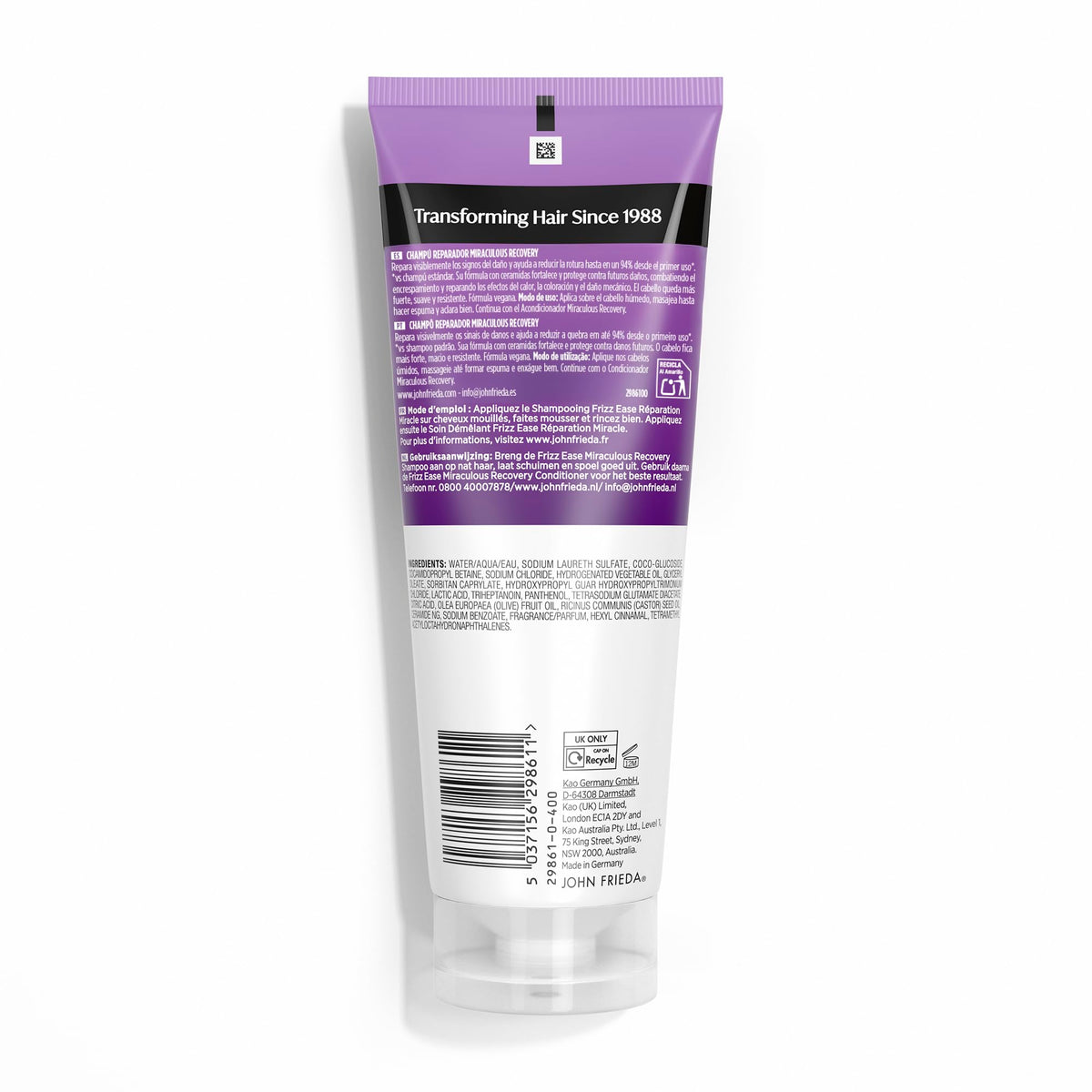 John Frieda Frizz Ease Miraculous Recovery Shampoo - 2 x 250ml