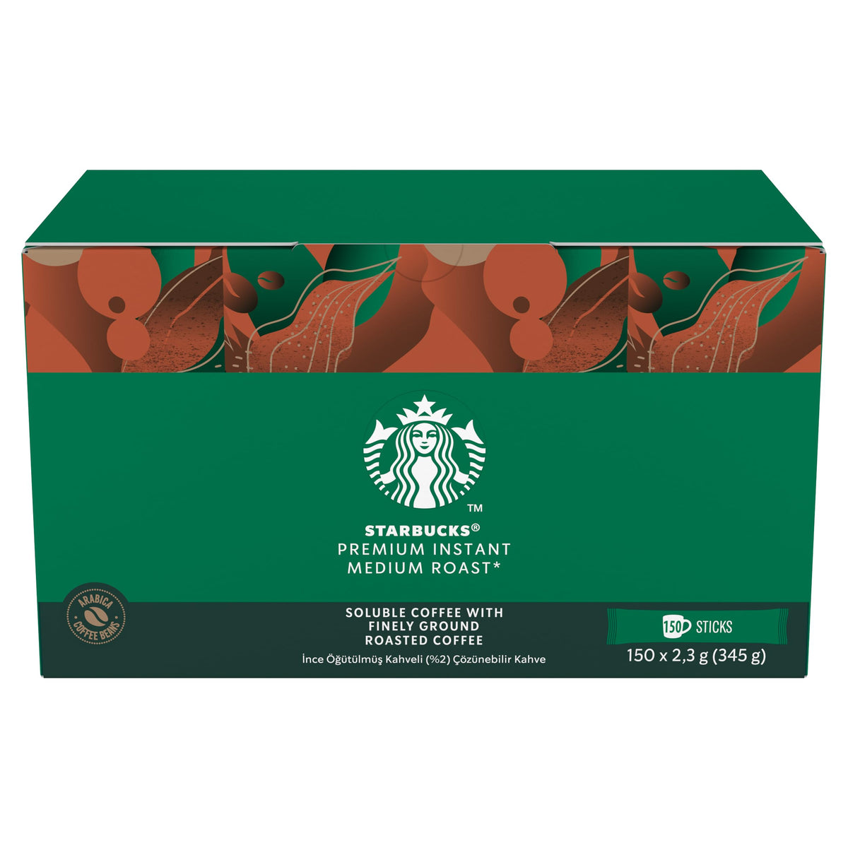 STARBUCKS Instant Coffee Medium Roast - 150 Sticks, 345 g