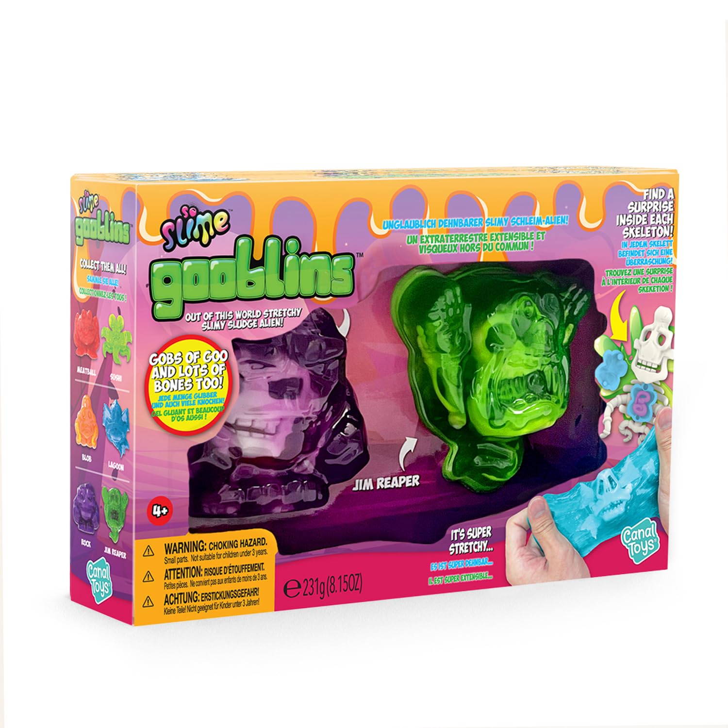 Gooblins 2 Pack - Stretch, Squeeze & Build Slime Alien Skeleton Puzzle 1
