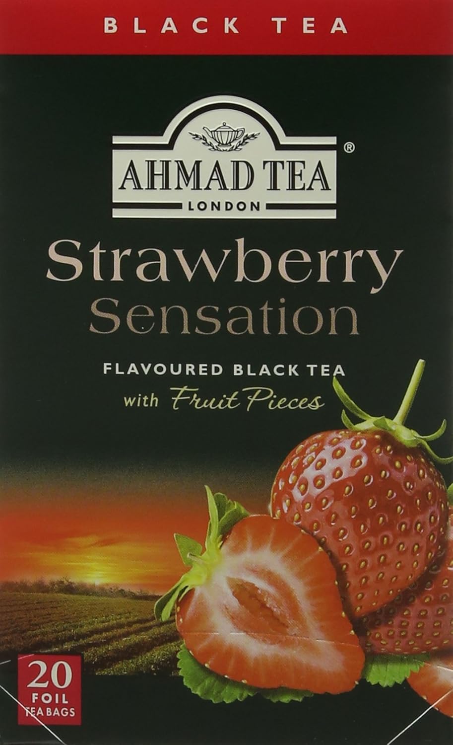 Ahmad Tea Strawberry Sensation - Fruit-Flavoured Black Tea (20 Teabags) 1