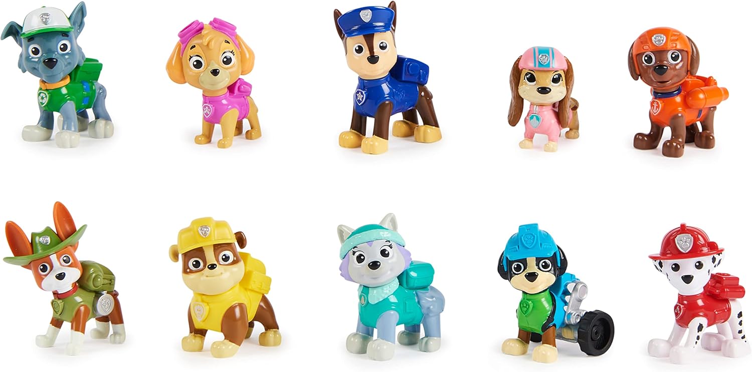 Paw Patrol 10th Anniversary All Paws On Deck Toy Figures Gift Pack - 10 Collectible Action Figures for Kids 1