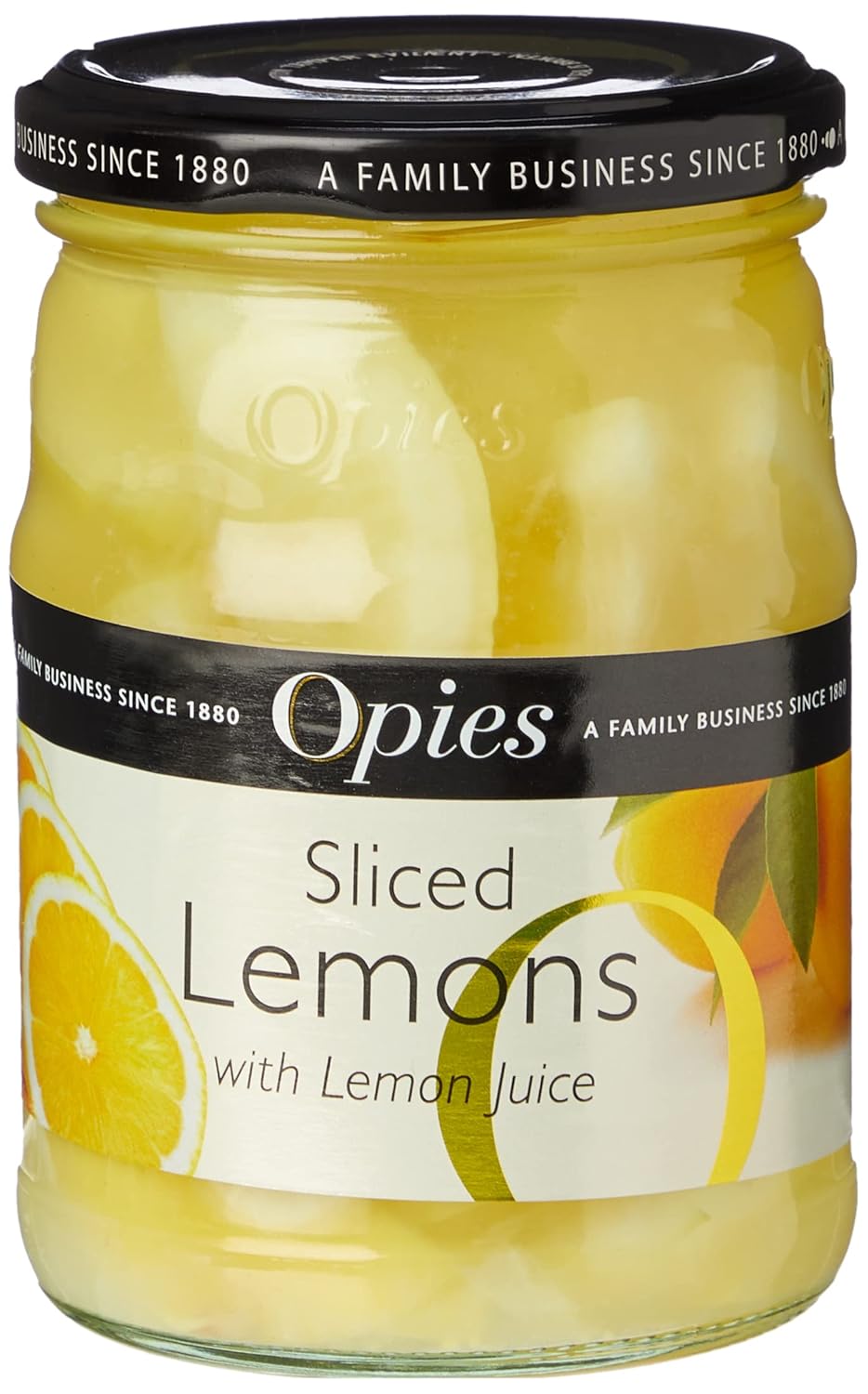 Opies Sliced Lemons - Preserved Lemon Slices in Juice, 350g Jar 1