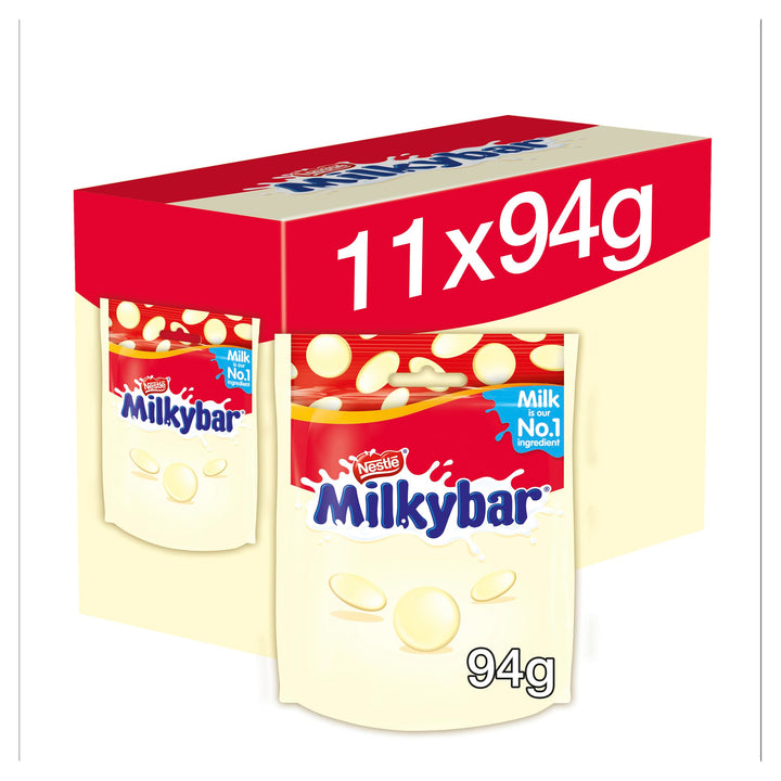 Milkybar White Chocolate Giant Buttons Sharing Pouch 94g (Pack of 11)