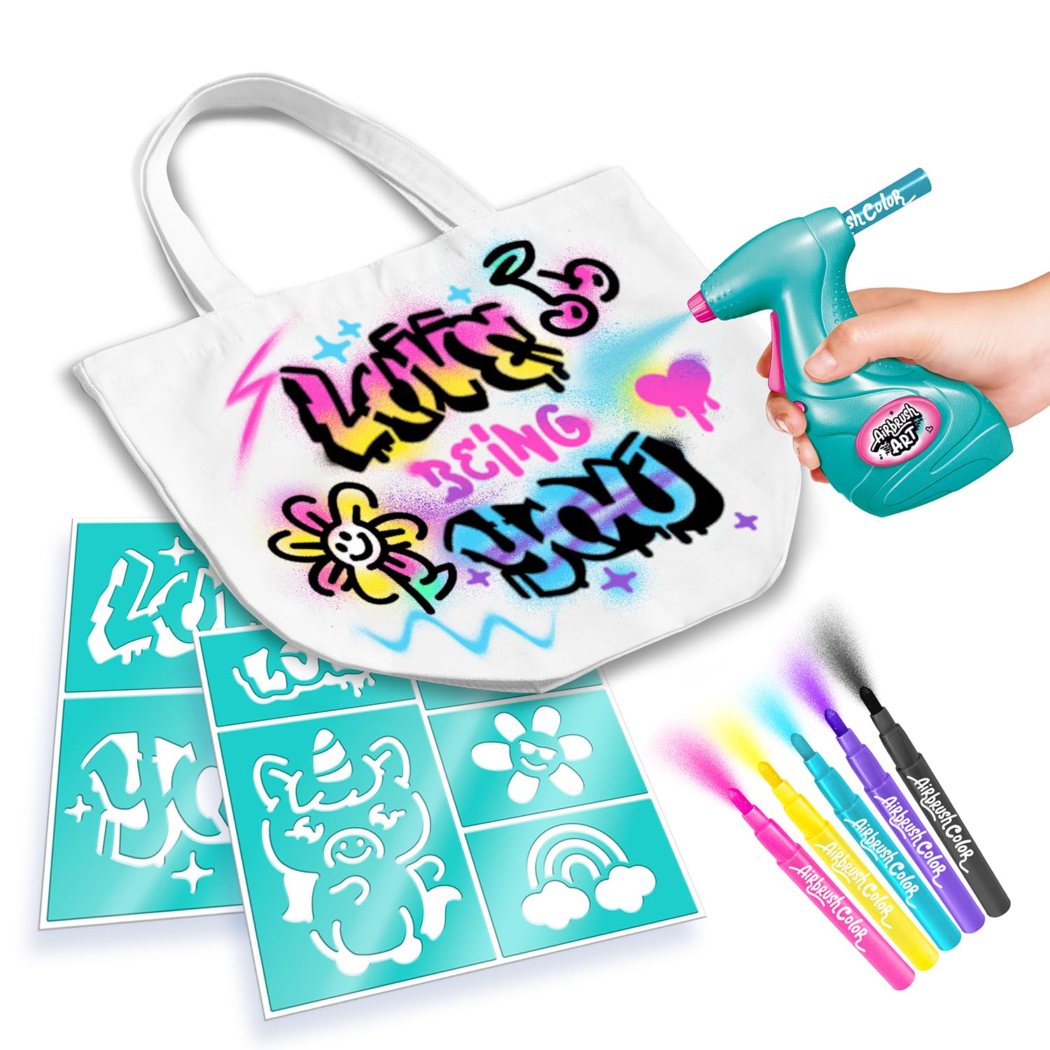 Canal Toys Airbrush Fashion Design Kit - Battery Powered Airbrush | Washable Colors | Includes Tote Bag 2