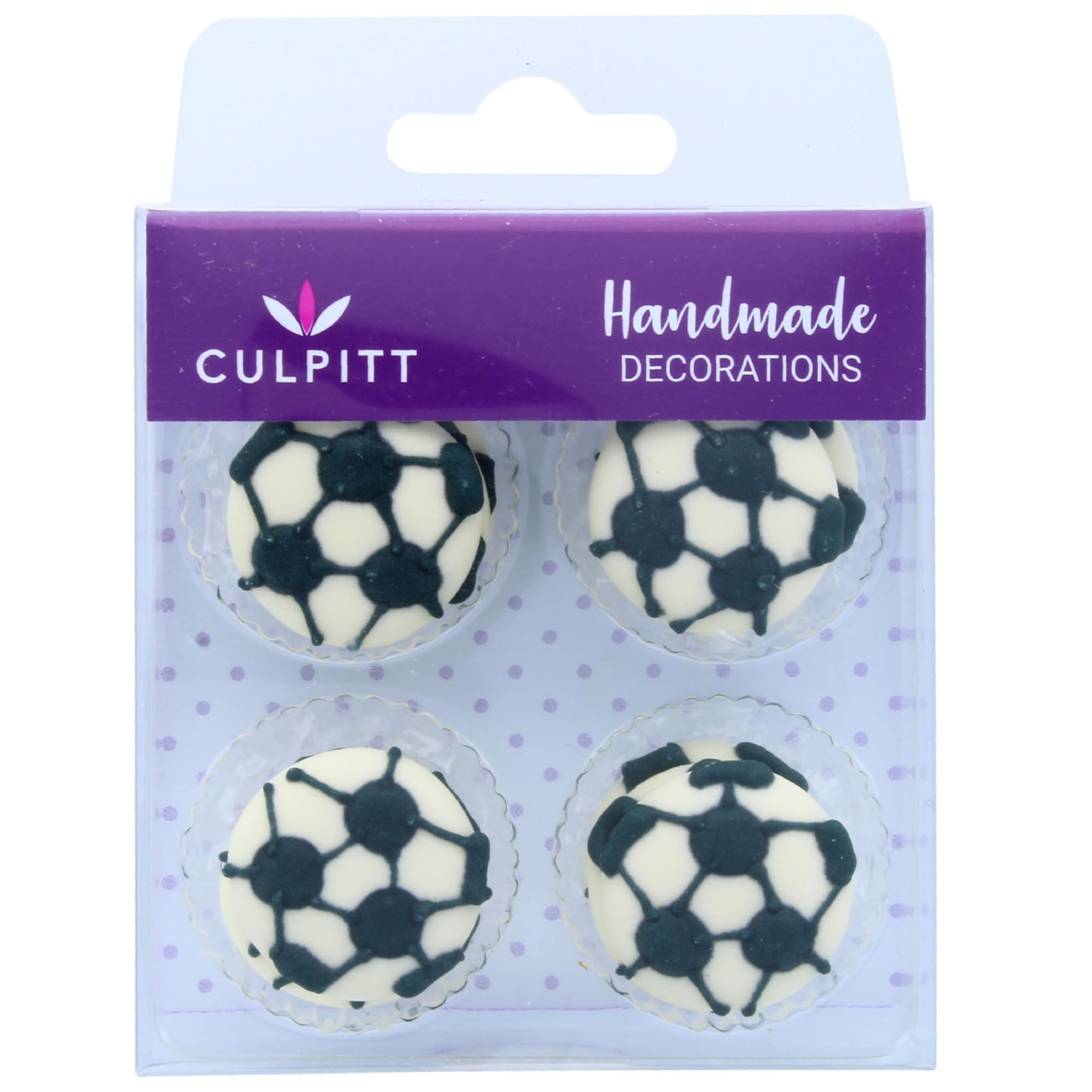 Culpitt Football Sugar Pipings - Edible Cupcake Toppers | Pack of 12 | Royal Icing