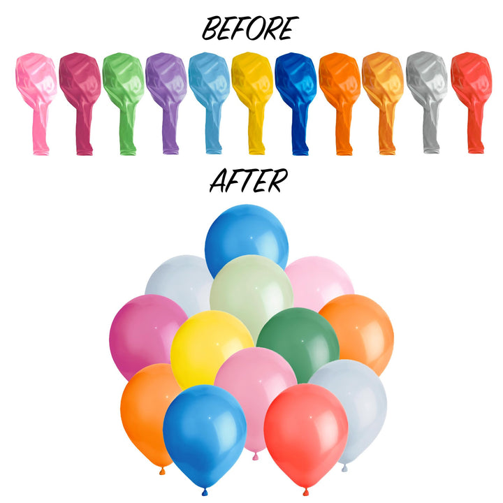 SHATCHI Rainbow Balloons 50 Pack - 12 Inch Metallic Latex Party Decorations