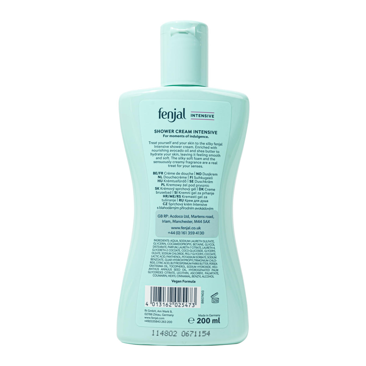 Fenjal Intensive Body Shower Creme, Exfoliating, Brighter & Nourished Skin - 200 ml