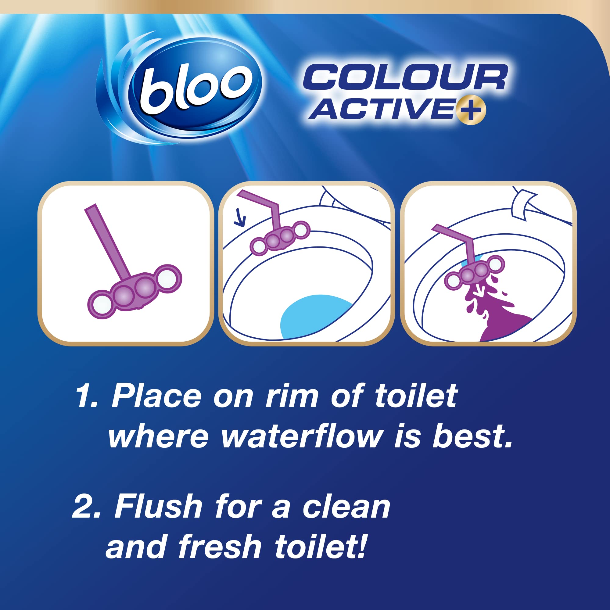 Bloo Colour Active Toilet Rim Block Lavender with Anti-Limescale Cleaning | 50g 3