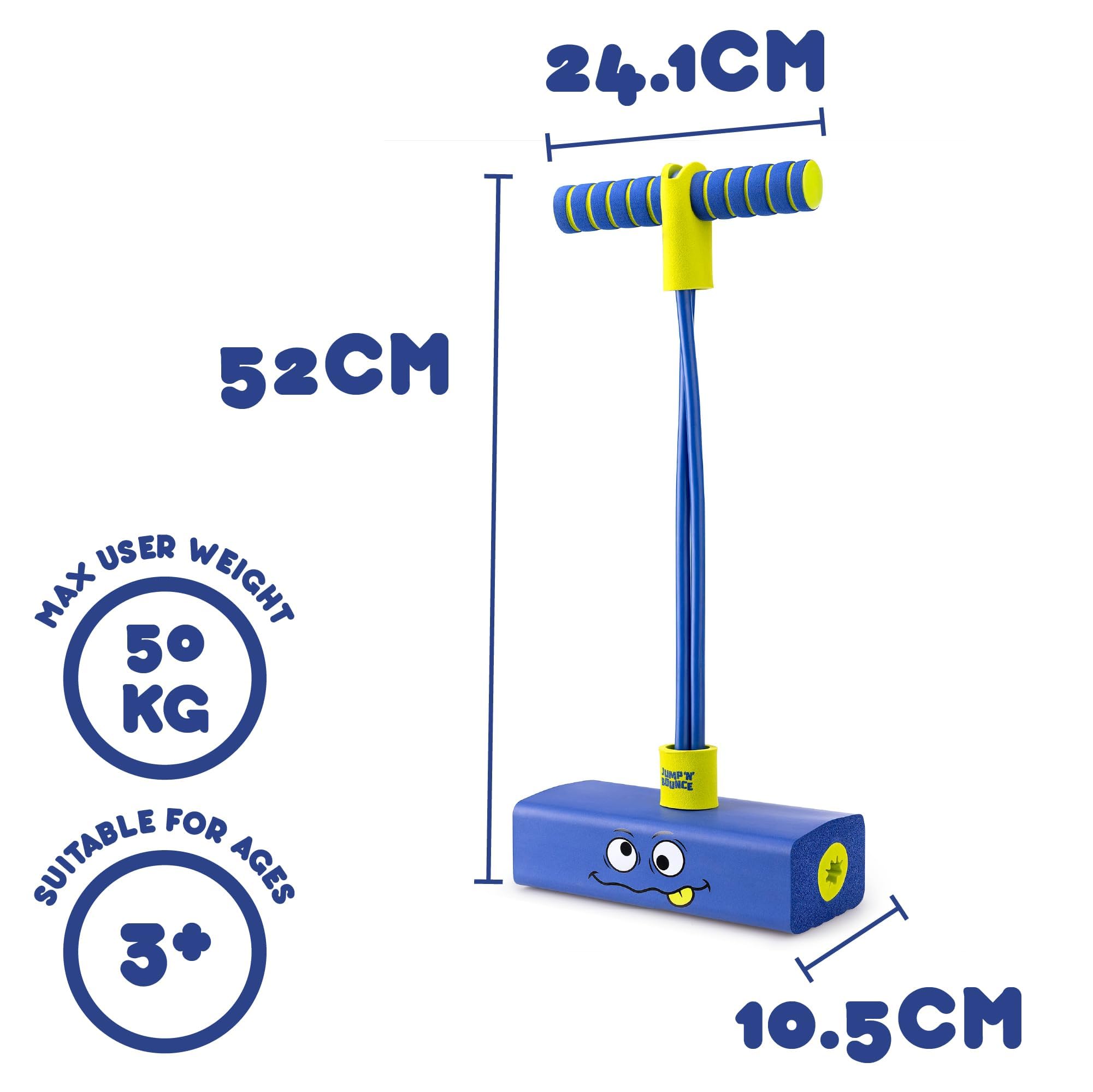 Toyrific Jump ‘N’ Bouncer Bungee Hopper - Foam Pogo Jumper for Kids 3+ | Max 50kg | Blue 7