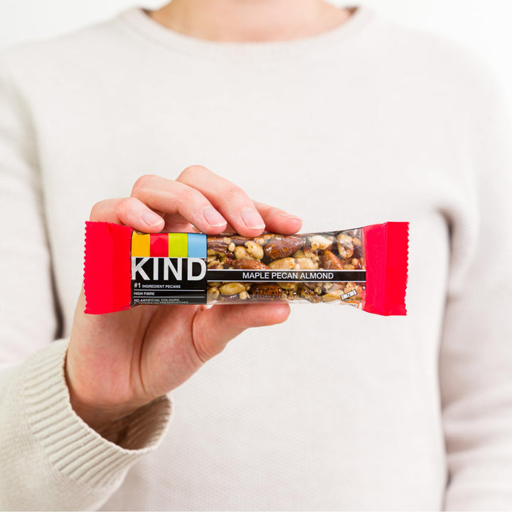 KIND Maple Pecan Almond Gluten Free Snack Bars, High Fibre, No Artificial Ingredients, Multipack 12 x 40g