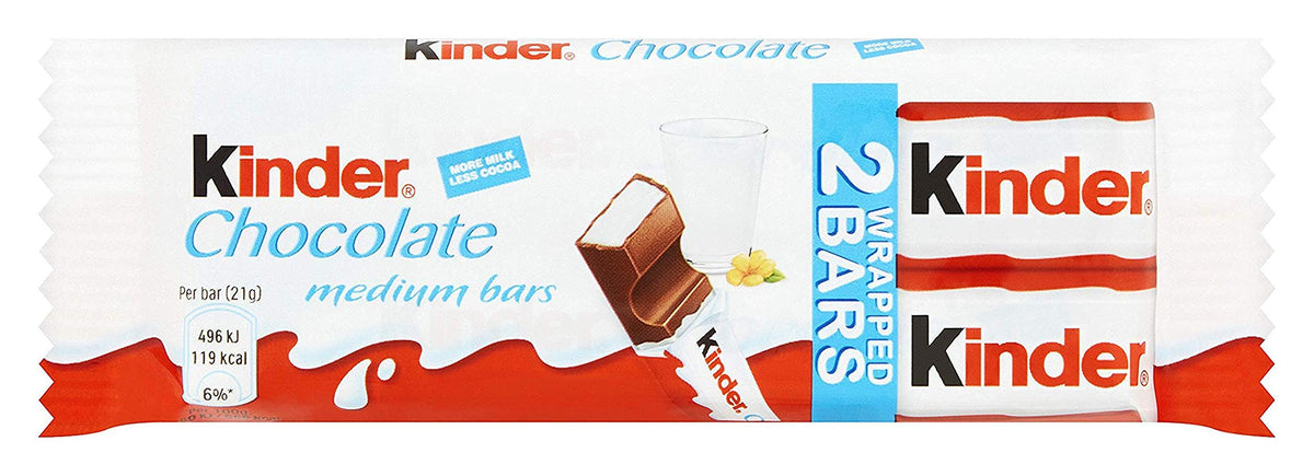 Kinder Milky Chocolate Medium Bars - 2 Bars, 42 g