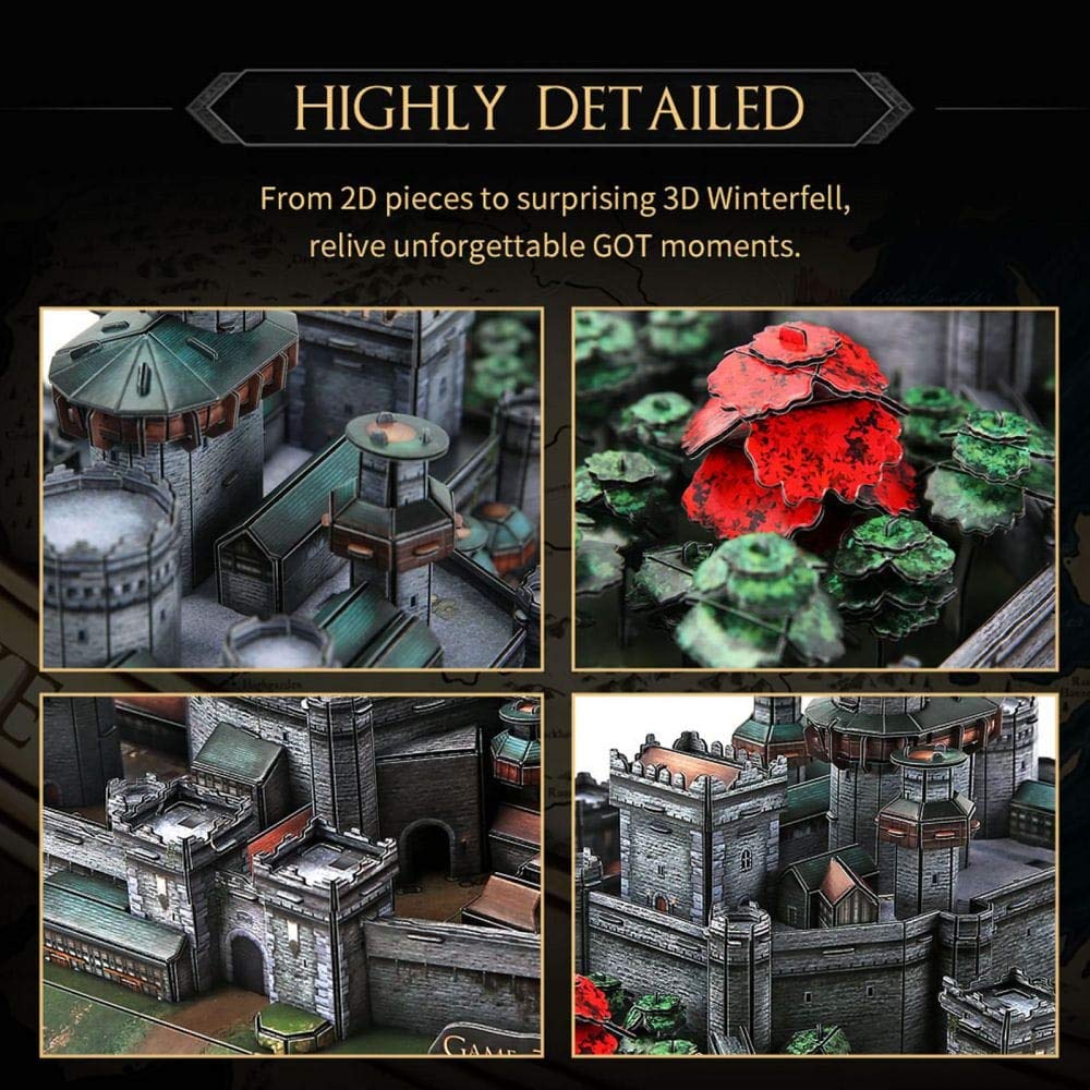 Game of Thrones Winterfell 3D Puzzle - 430-Piece Building Kit for Ages 8+ 12