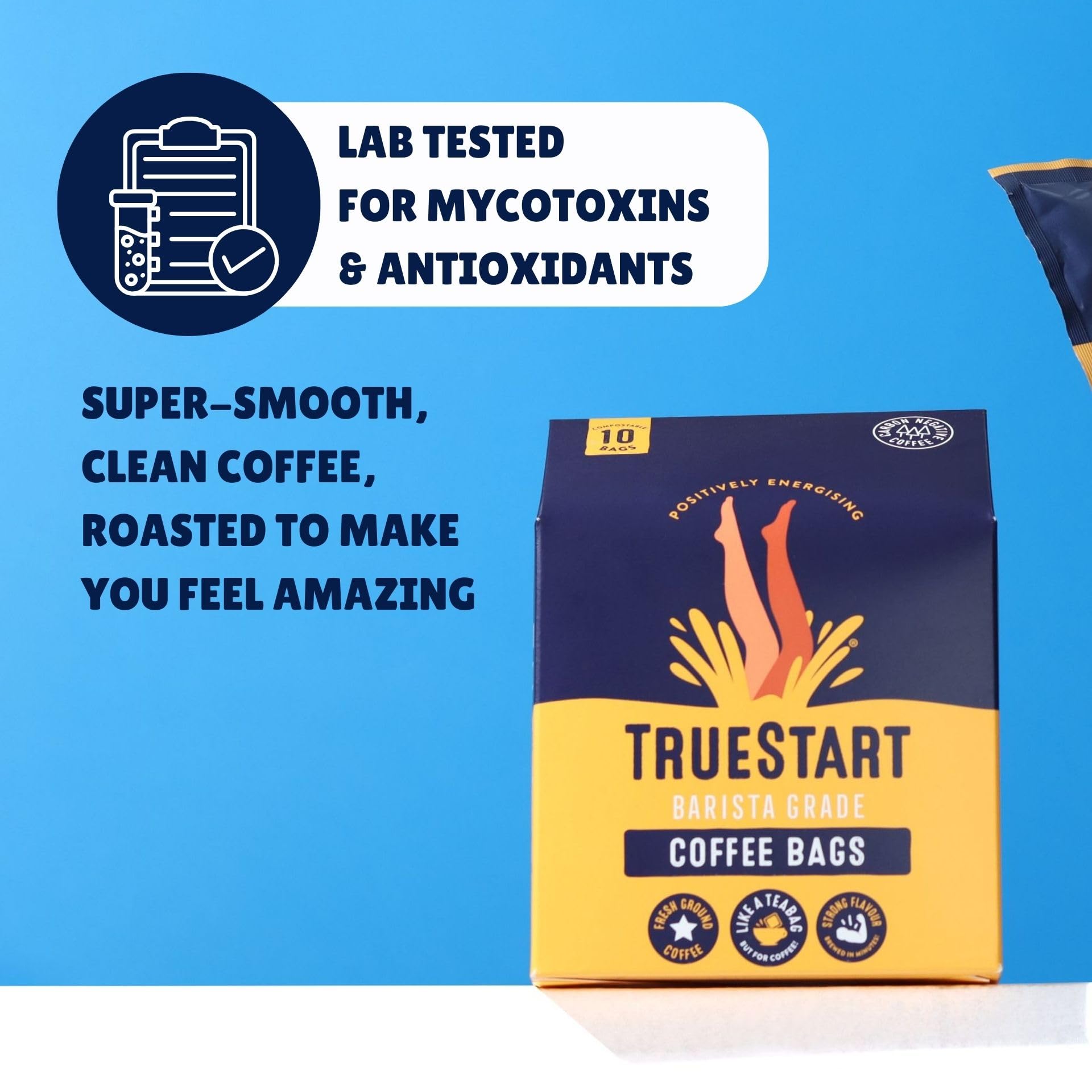 TRUESTART Coffee Bags - Smooth Energising Colombian Arabica, Mycotoxin-Free, 10 Count 4