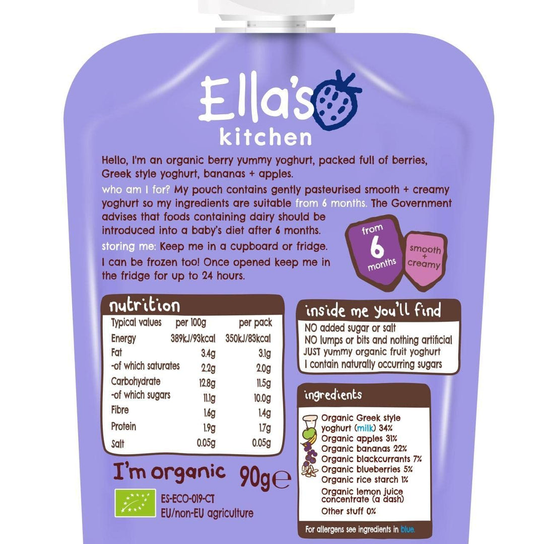 Ella's Kitchen - Organic Berry Greek Yoghurt Snack for Babies 90g
