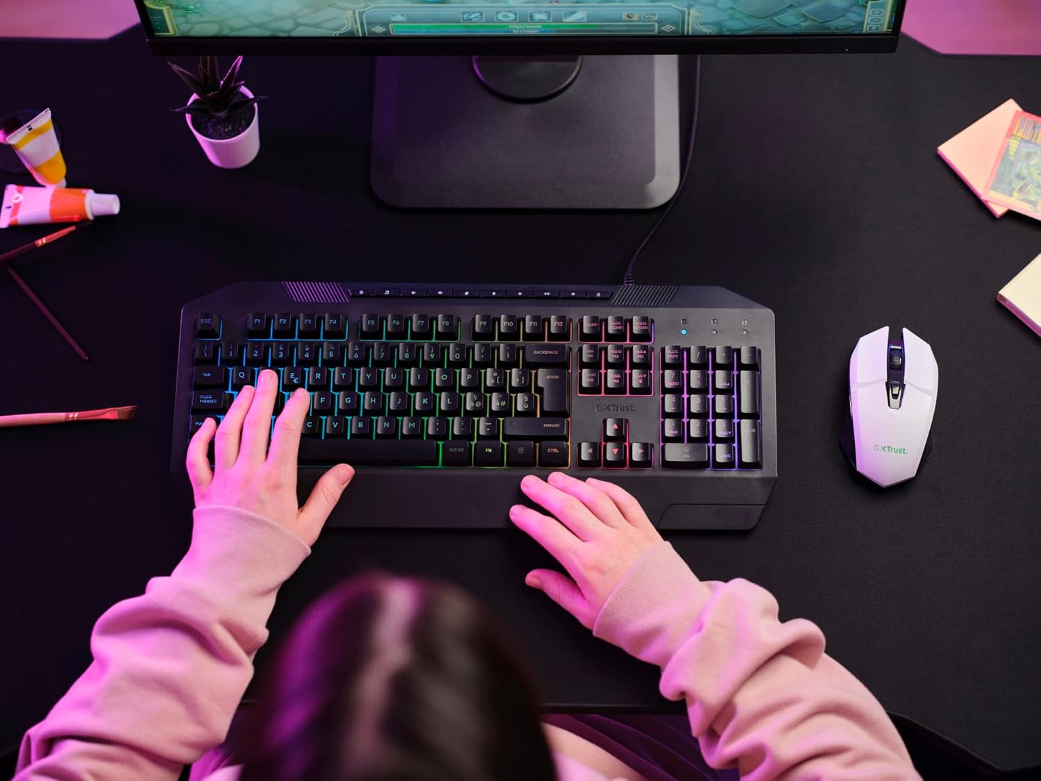 Trust GXT 110W Felox Rechargeable Wireless Gaming Mouse – 80h Battery, 800-4800 DPI, RGB Lighting, 6 Buttons, White 6