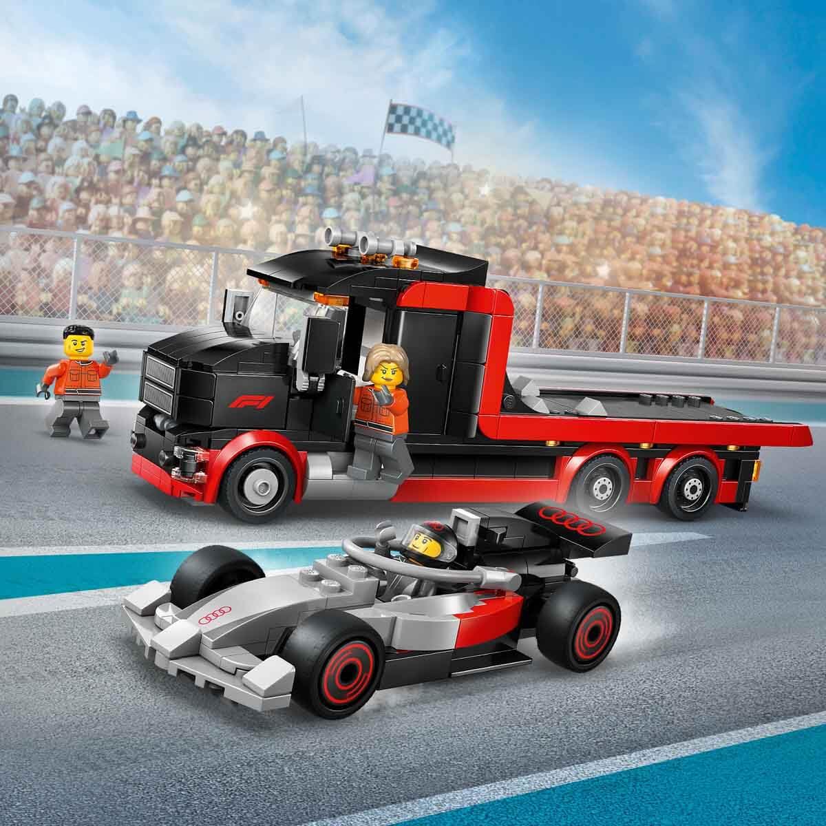 LEGO City F1 Display Truck with Audi F1 Race Car Model Kit | Ages 7+ | Model 60493 2