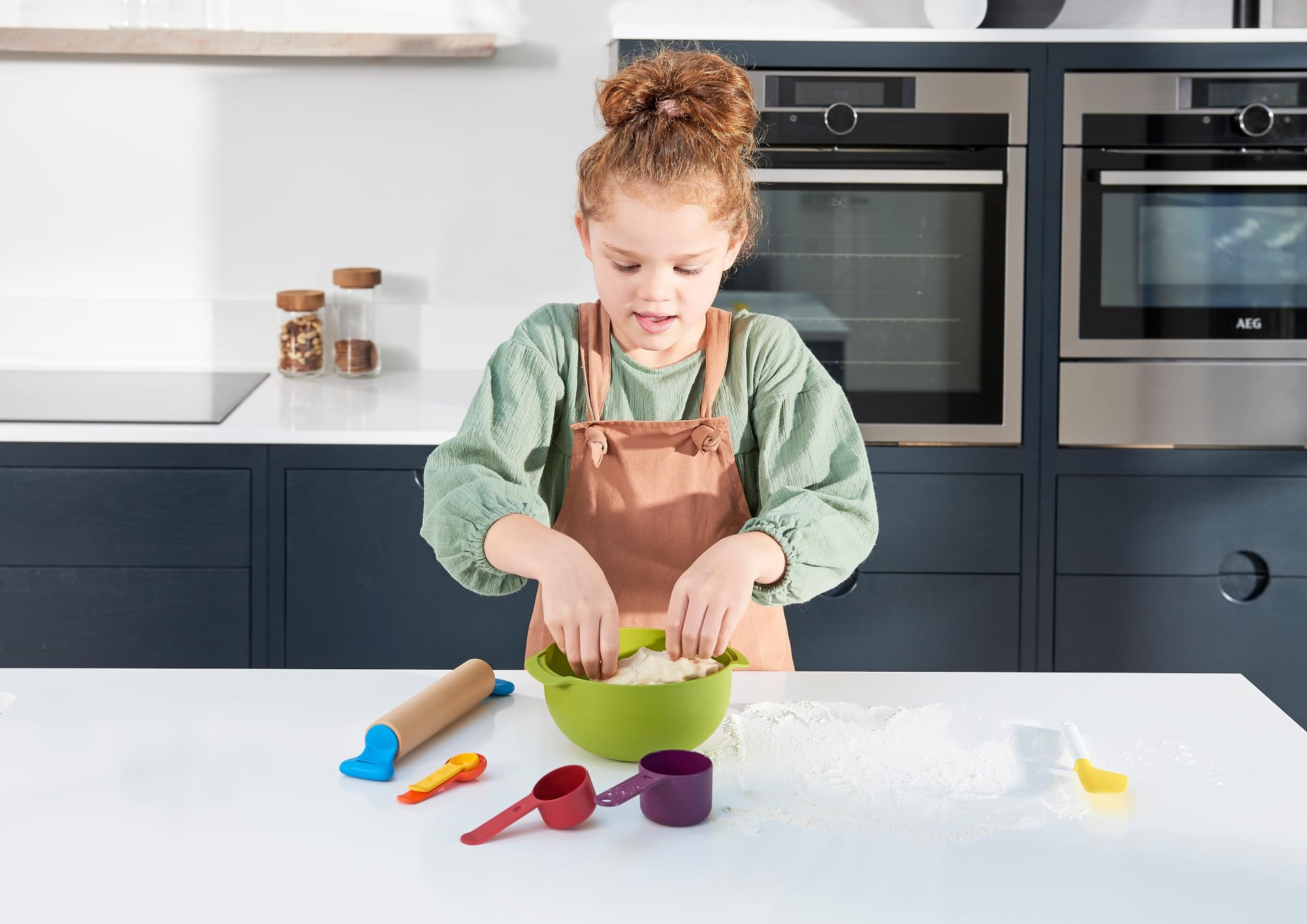 Casdon Joseph Joseph Bake Set - Toy Kitchen Playset for Kids Aged 3+ | Includes Whisk, Rolling Pin, Cups 2
