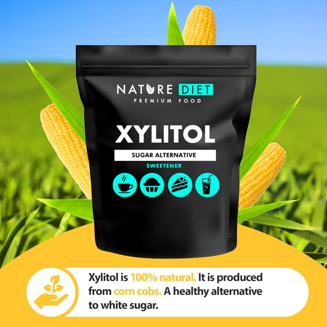Nature Diet - Xylitol 1 kg | 100% Natural Plant-Based Sweetener | Low Glycemic Sugar Substitute