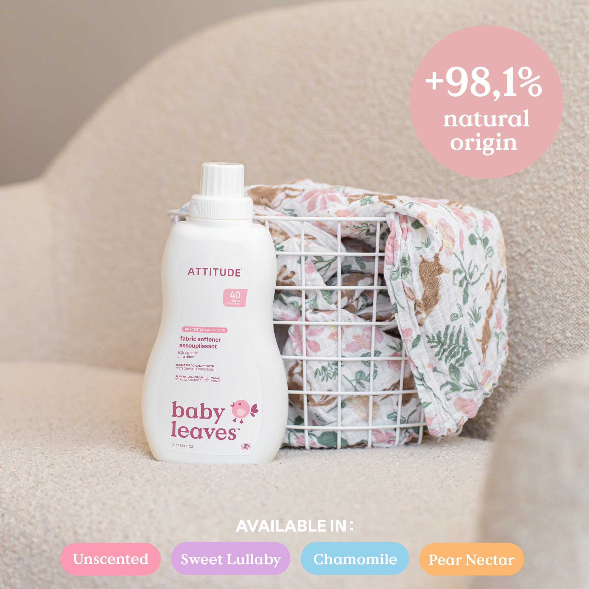 ATTITUDE Baby Fabric Softener Liquid - EWG Verified, Natural Origin, Dermatologically Tested 5
