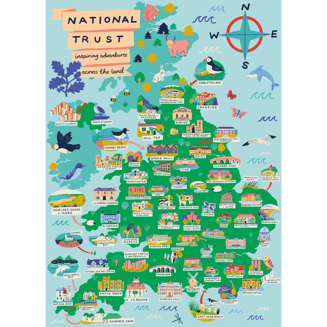 Gibsons National Trust Across the Land 500 Piece Jigsaw Puzzle for Adults | 48 x 34 cm 5