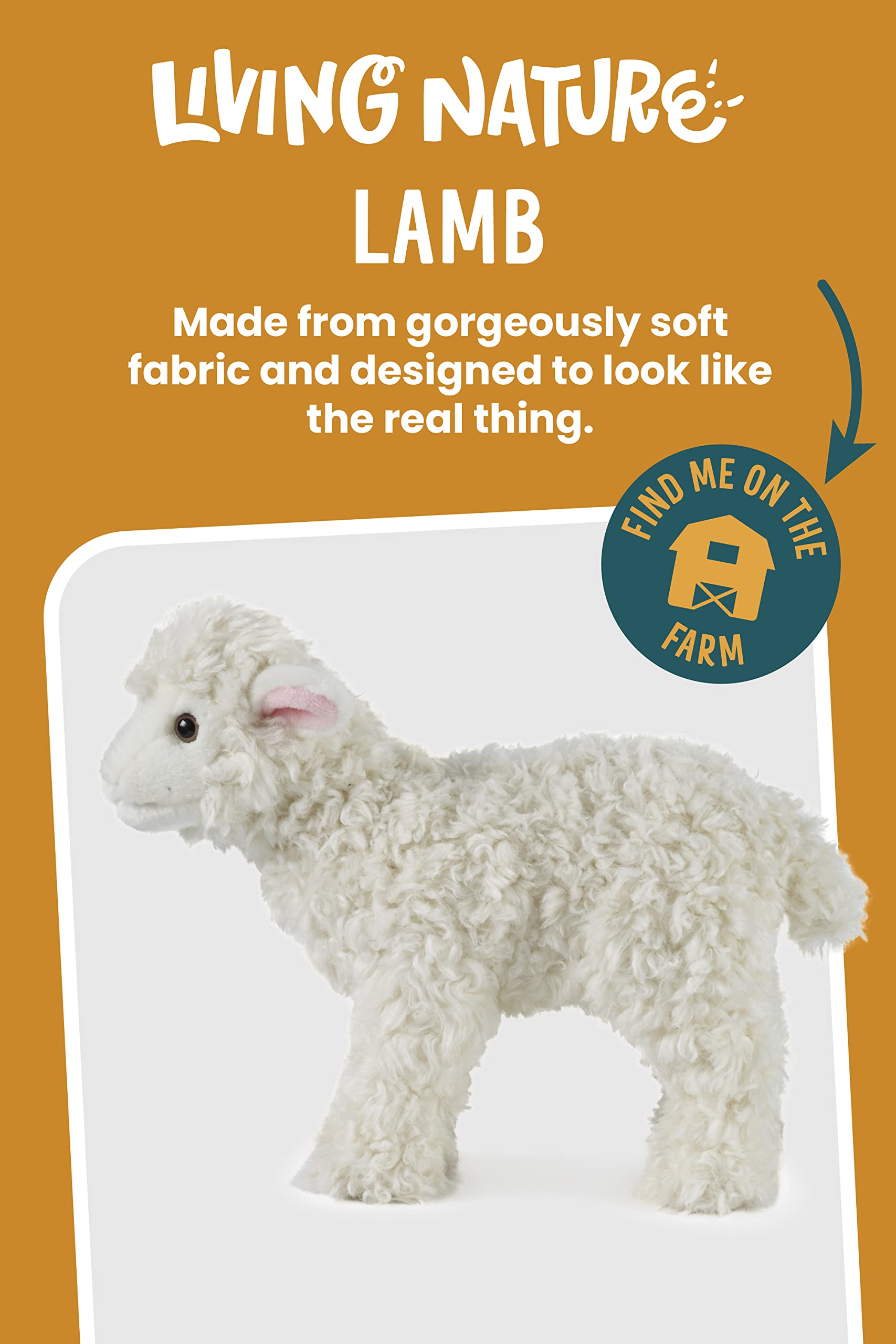 Living Nature Large Lamb - Realistic Soft Cuddly Plush Toy for All Ages 3