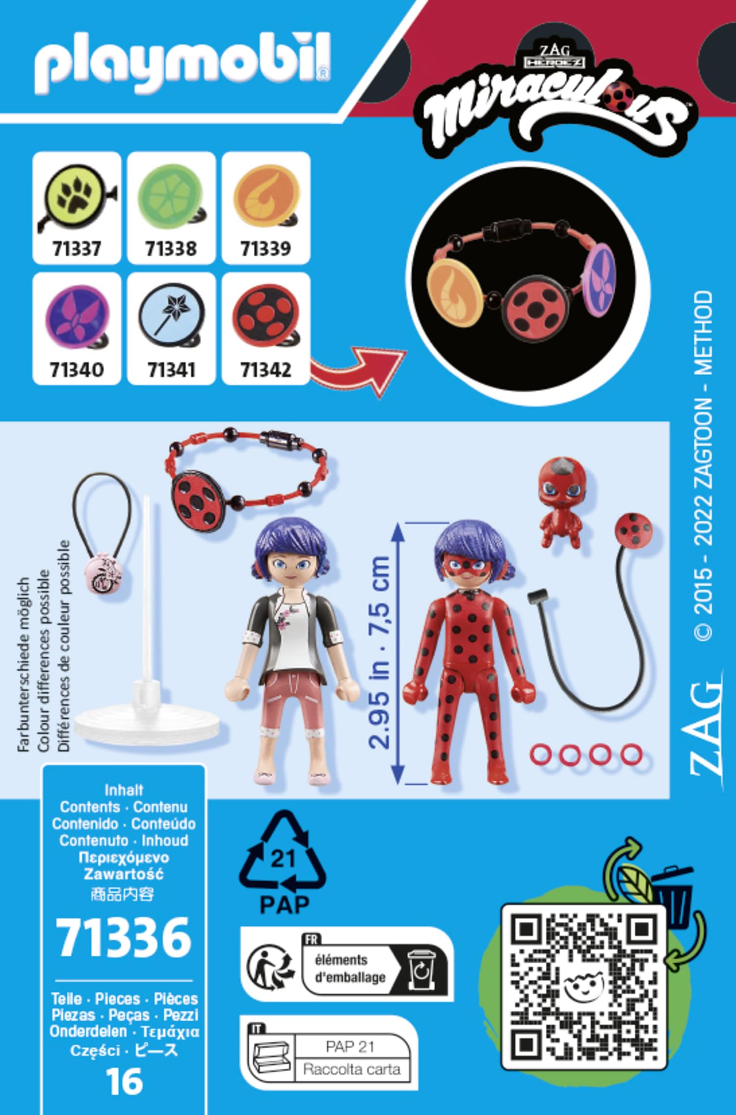 Playmobil Miraculous: Marinette & Ladybug Playset 71336 with Tikki Figure, Ages 4+ 5
